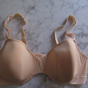 Lively Bra 38D Beige Tan Padded Underwire Back Closure
